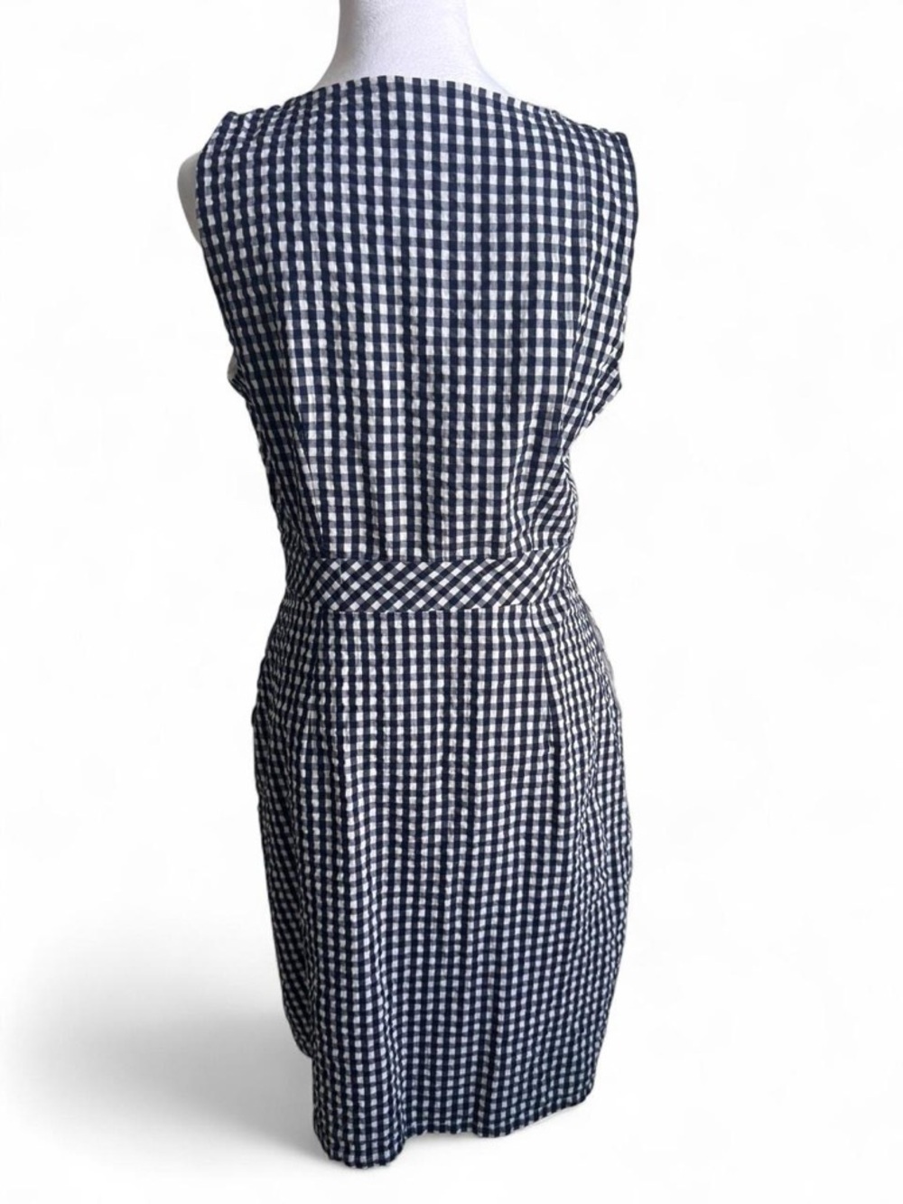 J. Crew Black & White Gingham Button-Front Midi Dress - Picture 3 of 7